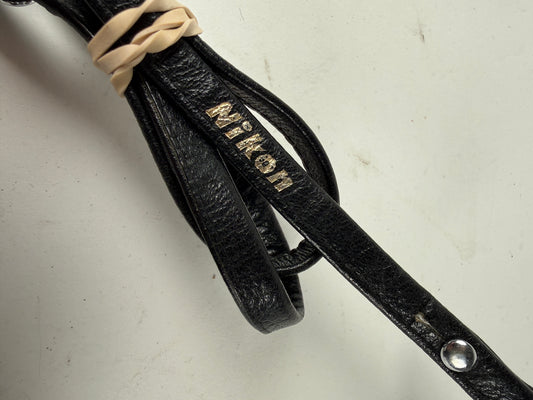 GENUINE NIKON 1/2 INCH BLACK LEATHER CAMERA STRAP FOR F F2  F3  FE FM