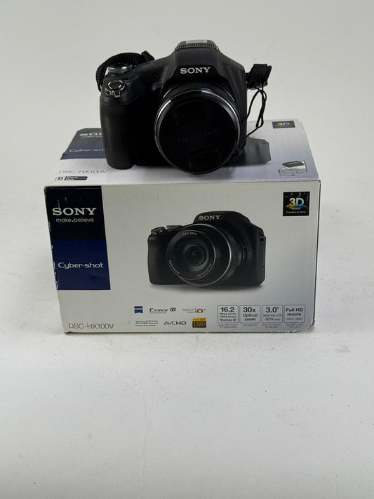 Sony DSC-HX100V Bridge Camera 16.2MP 30x Zoom Full HD GPS Black Digital Compact