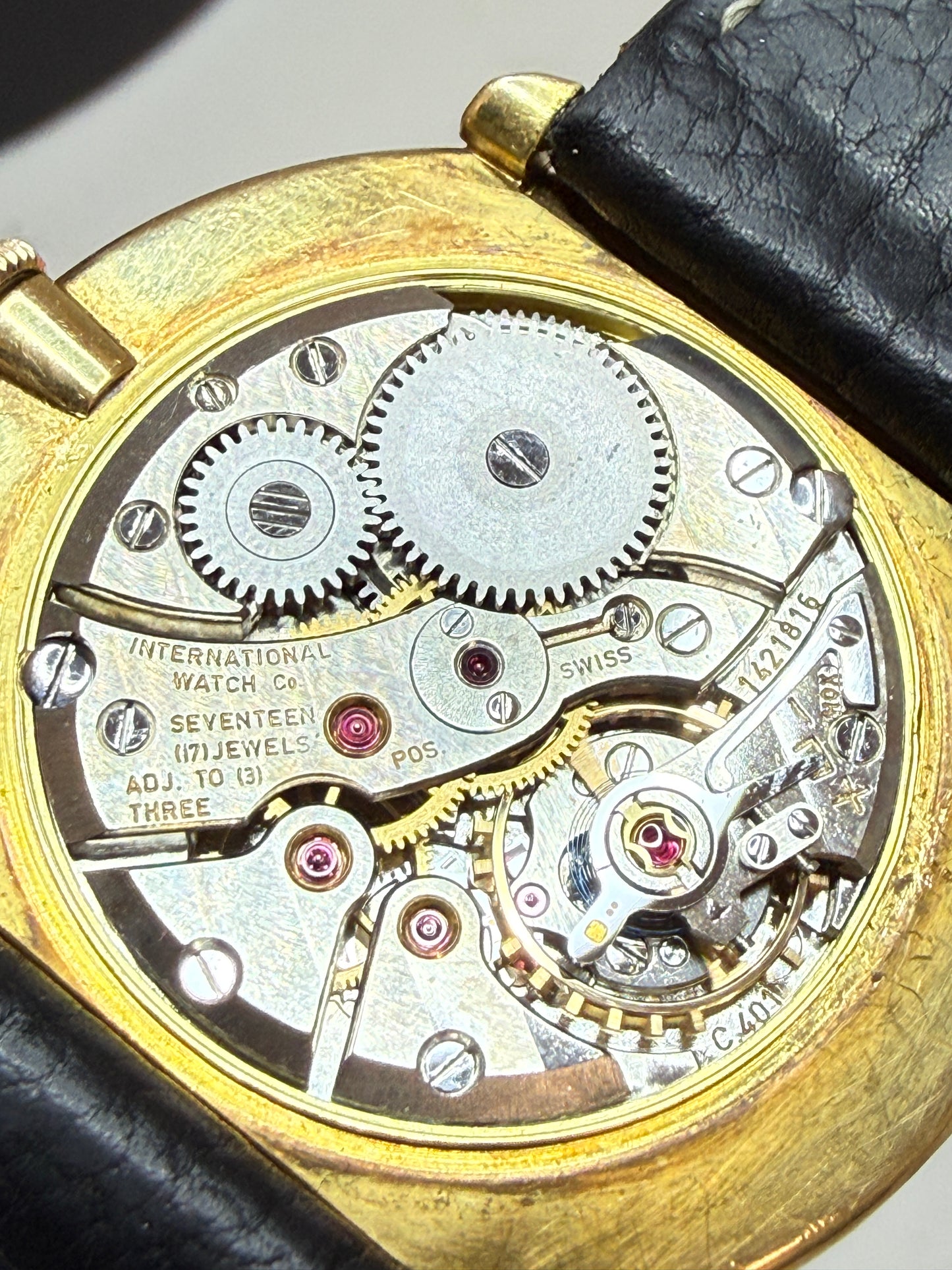 IWC Tiffany & Co. Schaffhausen Dial 34mm Watch 18K Yellow Gold Manual Wind 401 Movement