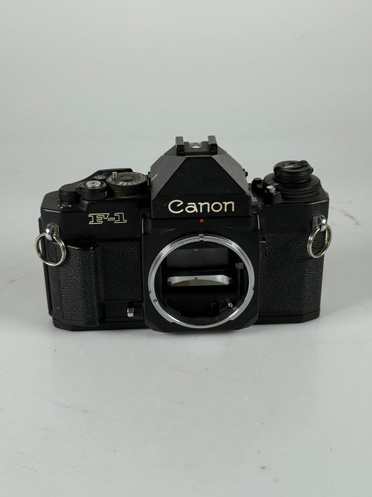 Canon F-1 New 35mm SLR Film Camera black Body with battery