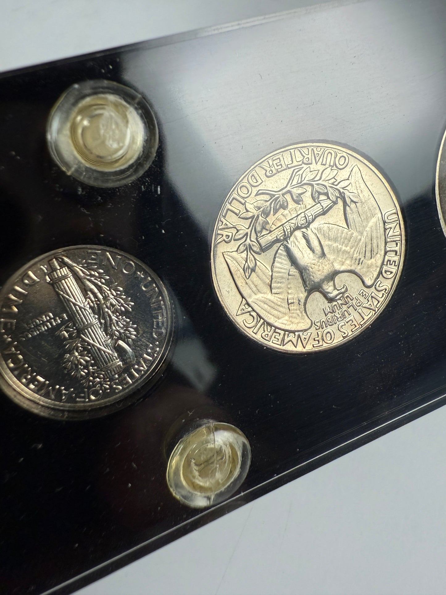 1938 US Mint Silver PROOF Set Gem Coins Black Capital Holder Display Box