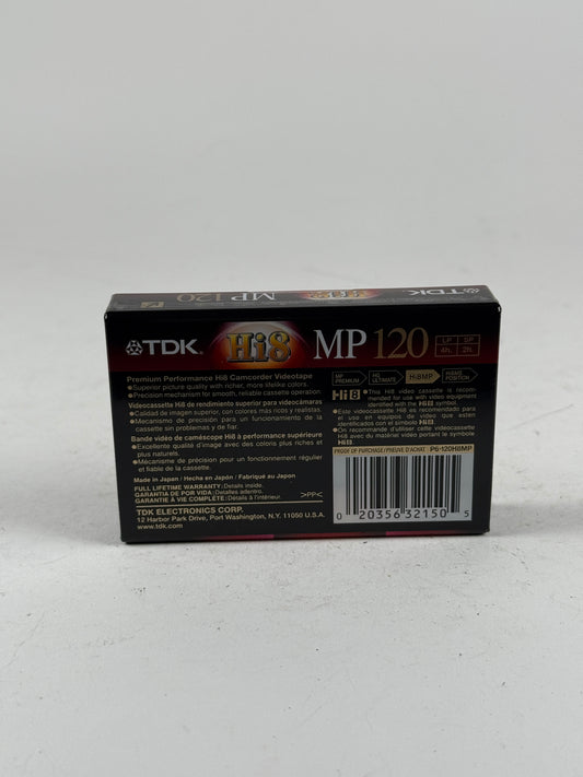 TDK Film Hi8 MP 120 Professional Grade Hi 8 Videocassette Tape Sealed