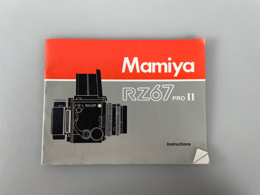 Mamiya RZ67 Pro II Instruction Manual Booklet