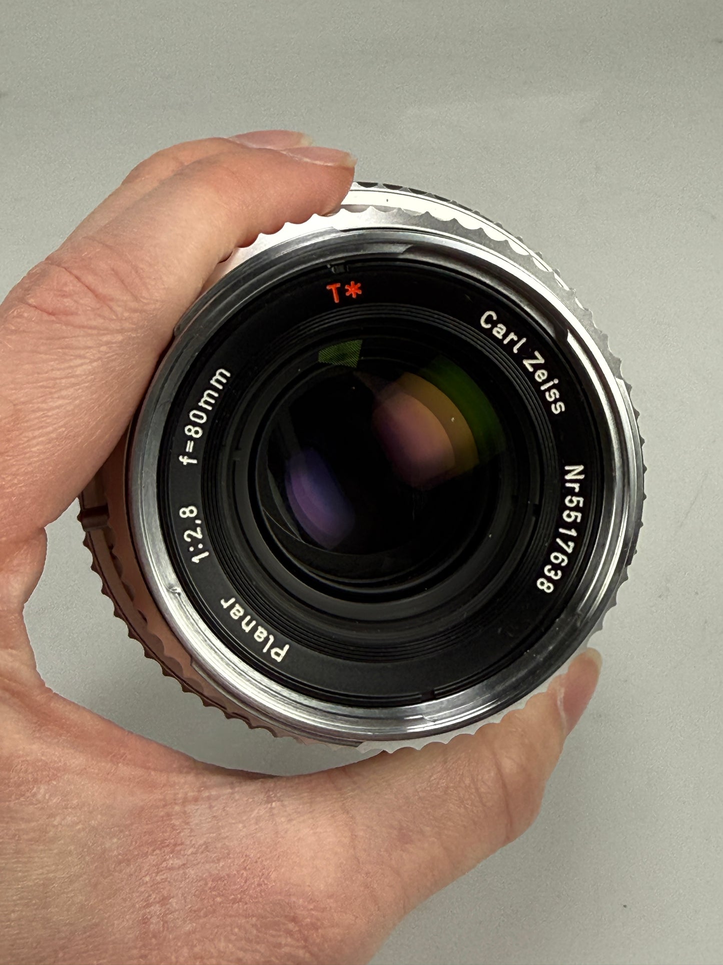 Hasselblad Carl Zeiss planar C T* 80mm F2.8 lens chrome silver RARE