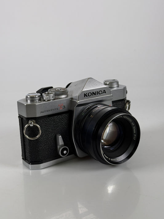 Konica Autoreflex T3 35mm SLR Film Camera with AR 50mm F1.7 lens