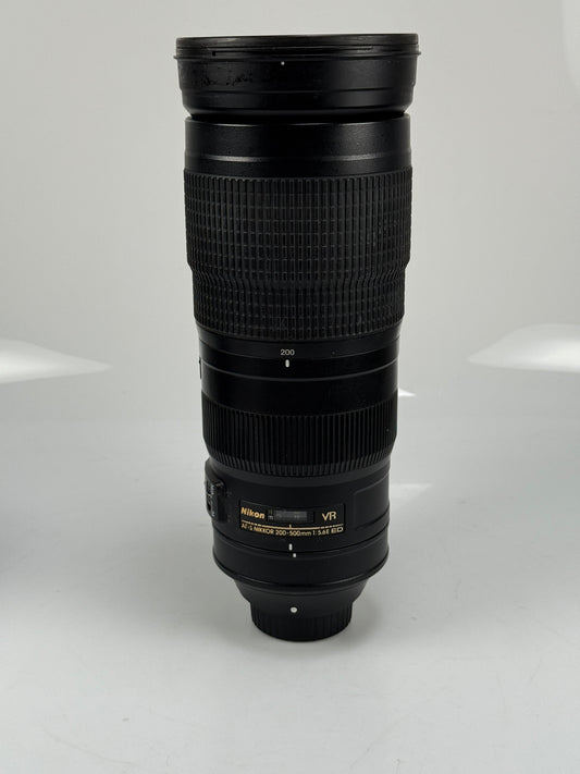 Nikon AF-S 200-500mm f5.6 E ED VR Lens + Hood