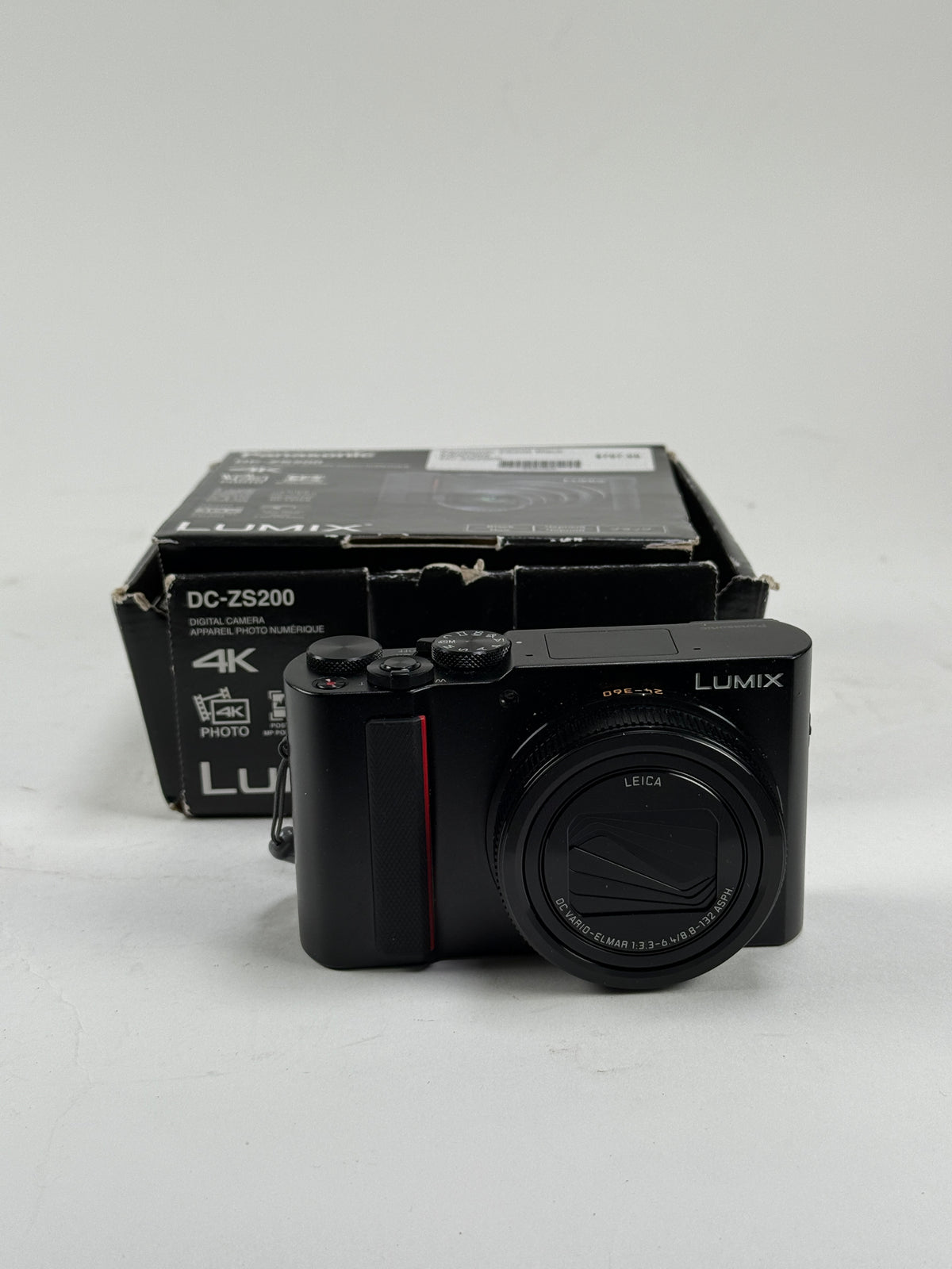 Panasonic Lumix DC-ZS200 Digital Camera Black 4K 20.1MP Leica Lens