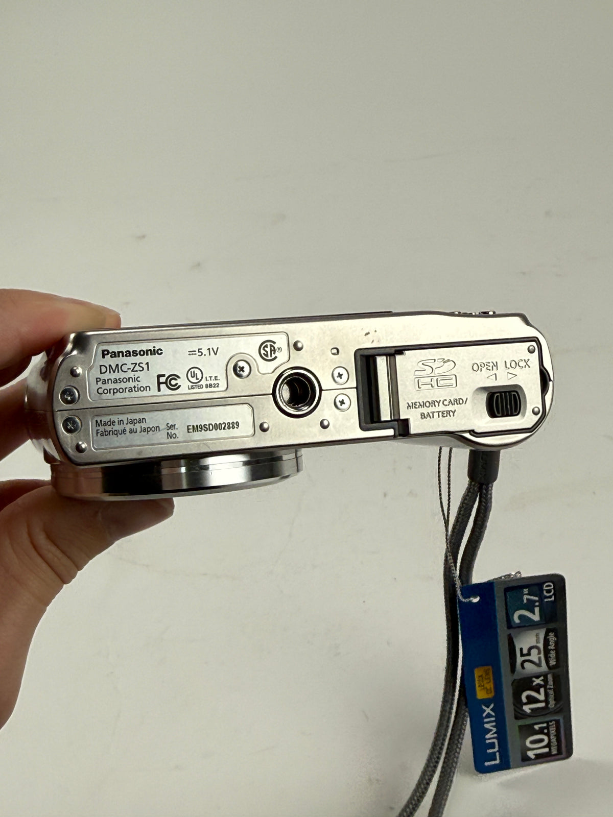 Panasonic Lumix DMC-ZS1 10.1MP Silver Digital Camera 12x Optical Leica Lens
