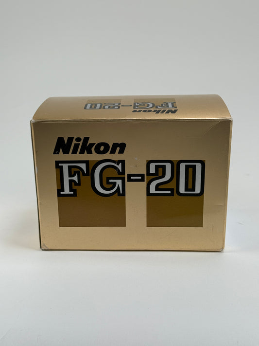 Mint in Box Nikon FG-20 Silver Chrome SLR 35mm Film Camera Body