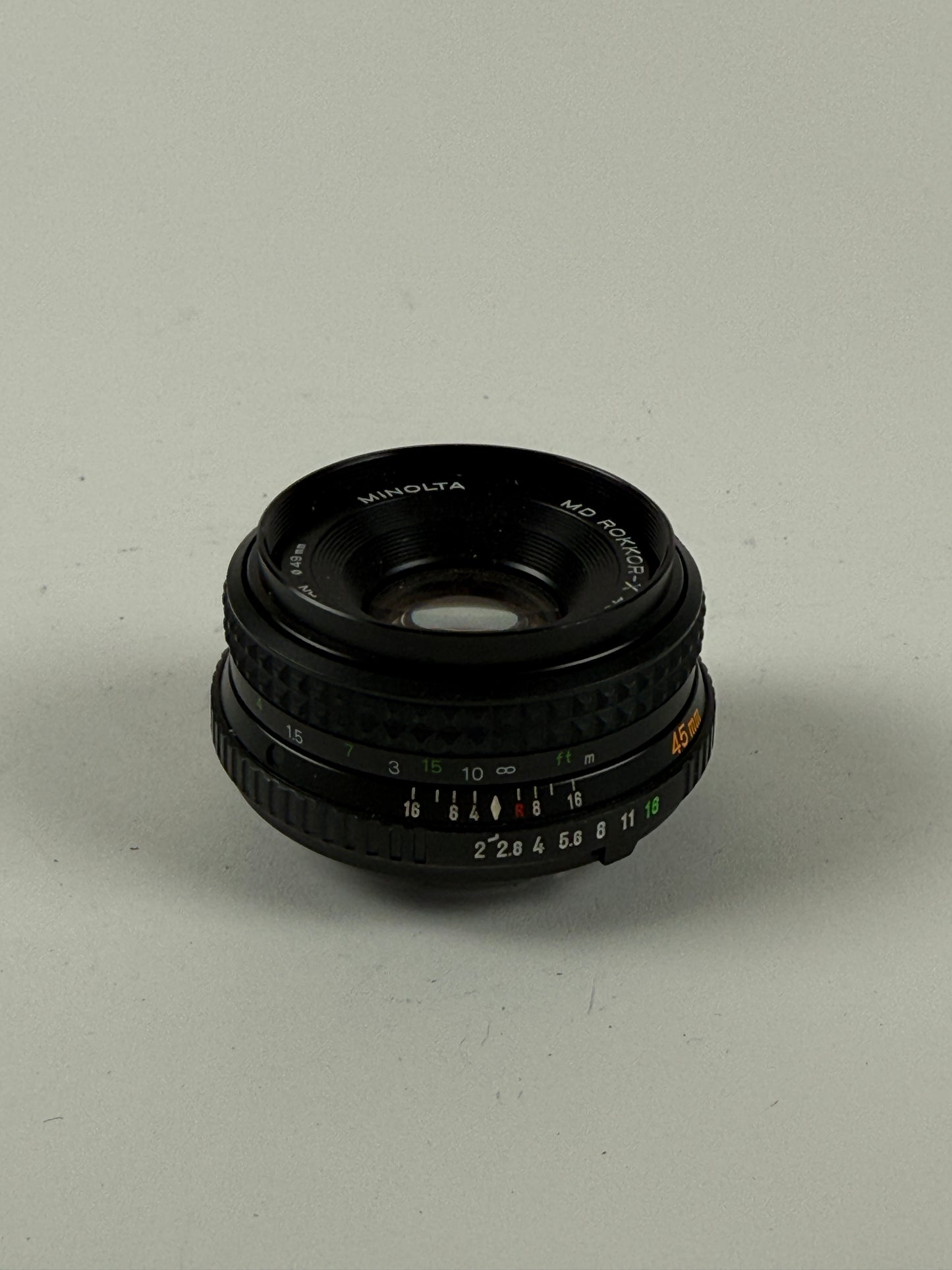 Minolta MD Rokkor-X 45mm f2 Prime lens