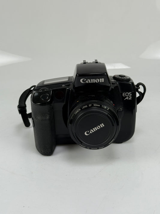 Canon EOS A2 SLR Film Camera w/ 50mm f1.8 EF II lens kit
