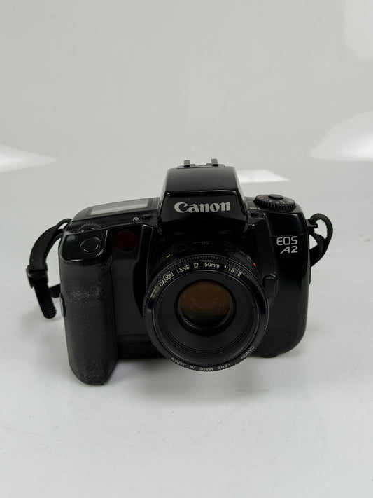 Canon EOS A2 SLR Film Camera w/ 50mm f1.8 EF II lens kit