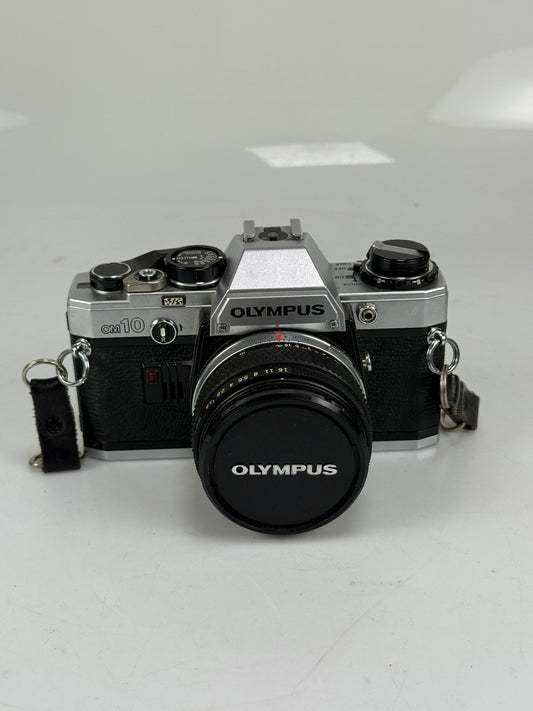 Olympus OM-10 35mm SLR Film Camera with 50mm f1.8 lens kit