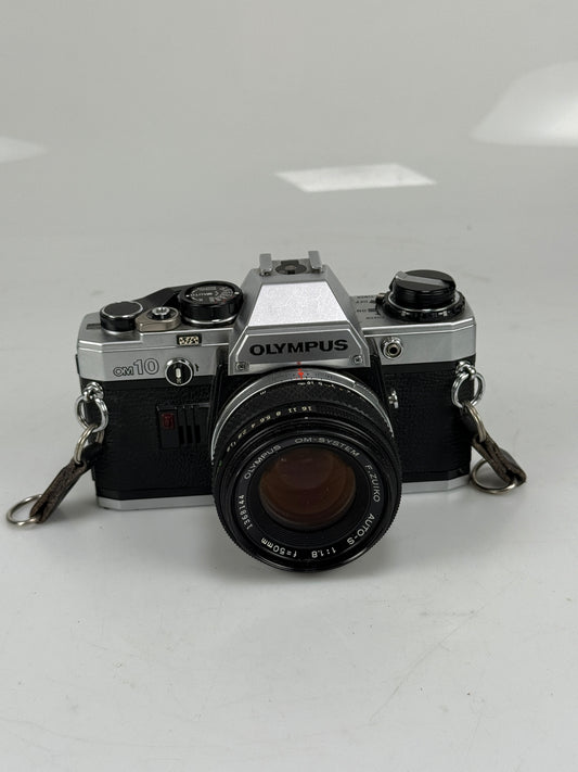 Olympus OM-10 35mm SLR Film Camera with 50mm f1.8 lens kit