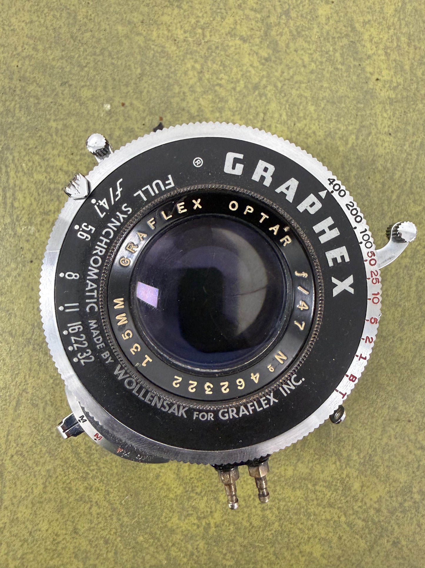 Graflex Optar 135mm f4.7 large format lens in shutter