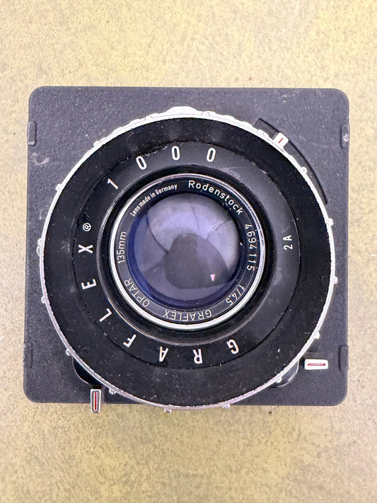 Rodenstock Graflex Optar 135mm f4.5 large format lens in shutter