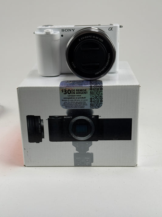 Sony Alpha ZV-E10 Mirrorless Digital Camera with 16-50mm Lens 24.2MP White