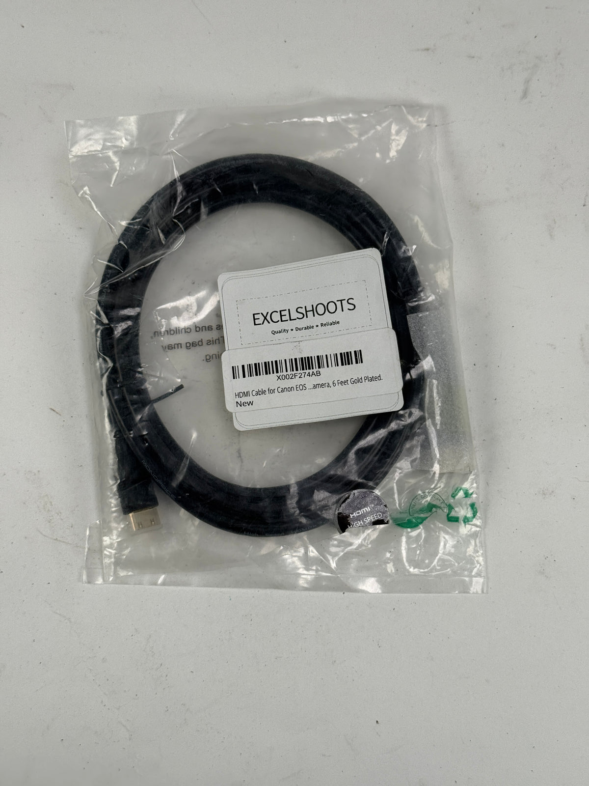 Excelshoots, HDMI Cable 10 Feet Compatible with Canon EOS Rebel T5, T5i DSLR Camera