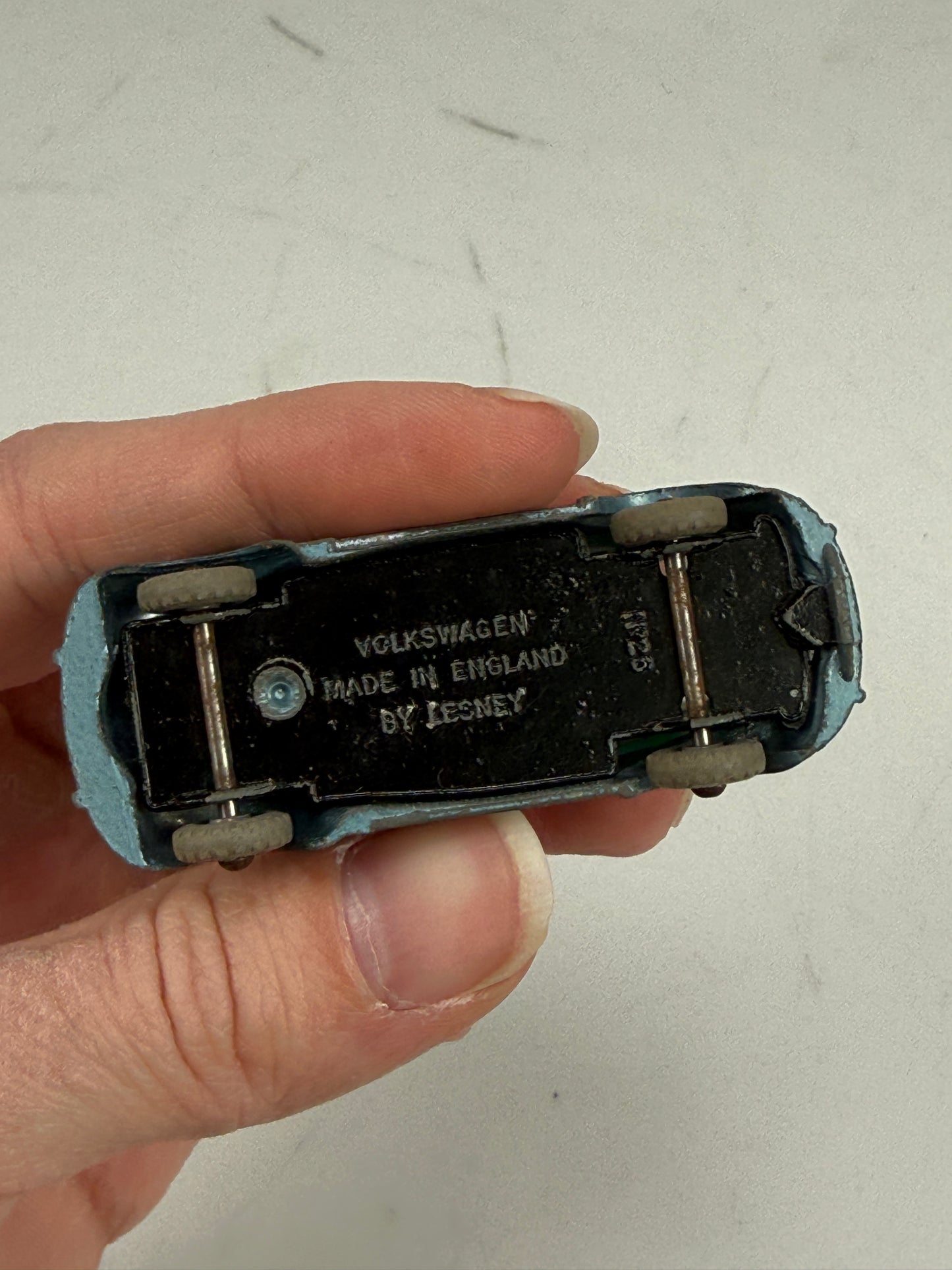 Lesney Matchbox Volkswagen No. 25b Blue/Silver with gray plastic wheels