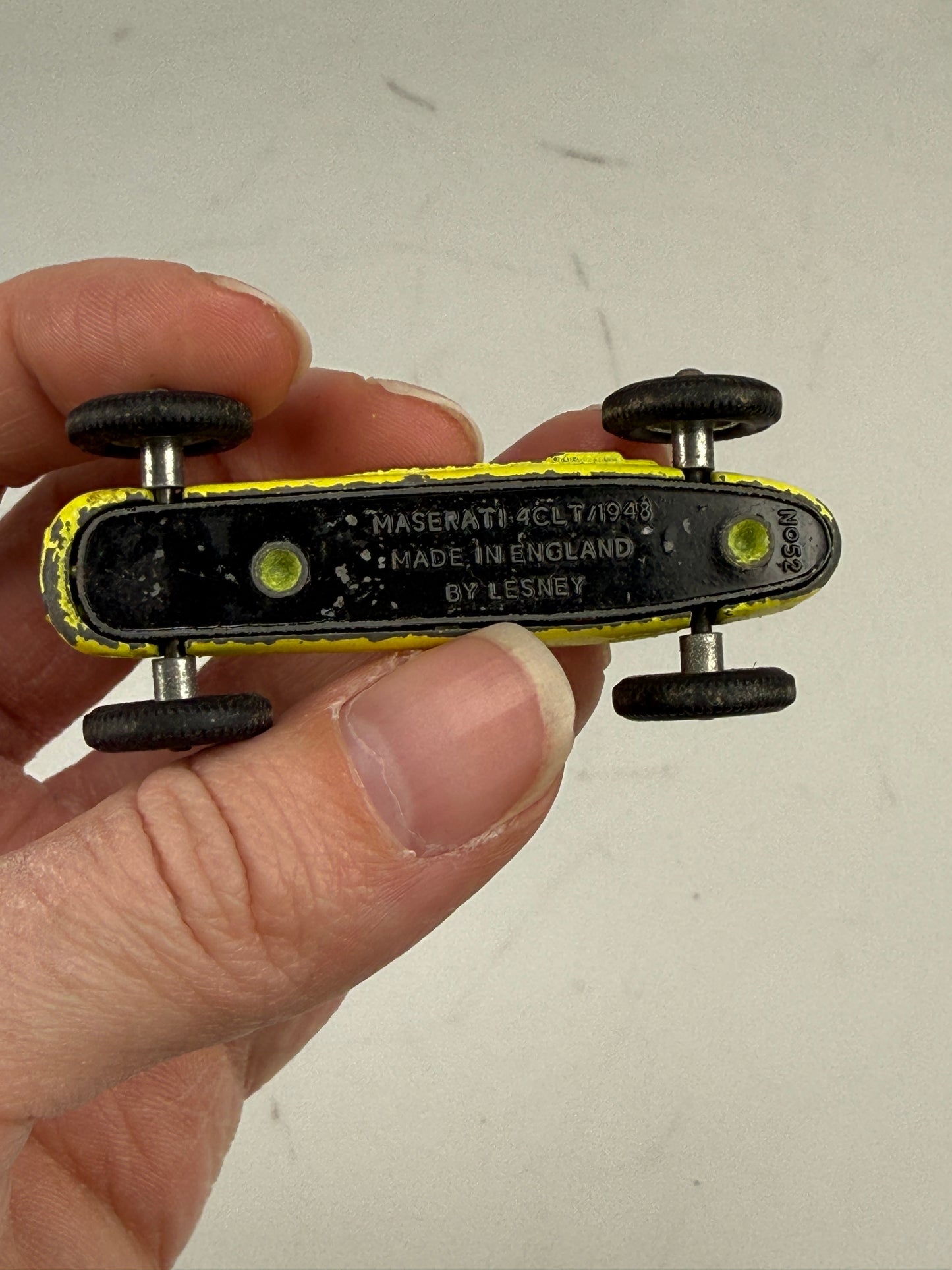 Vintage Matchbox Lesney #52 1948 Maserati 4CLT Yellow Racer
