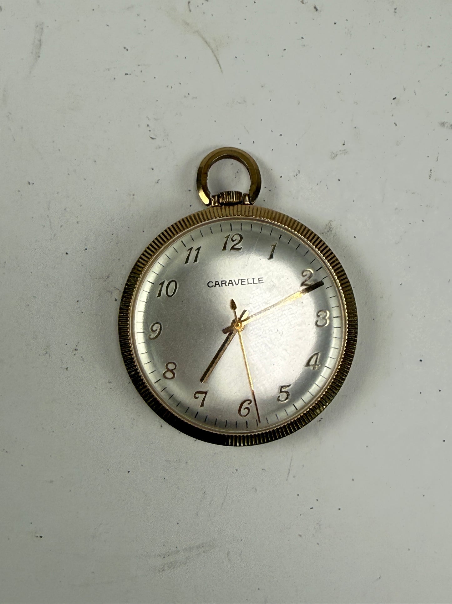 Vintage Caravelle Gold Toned Openface Pocket Watch