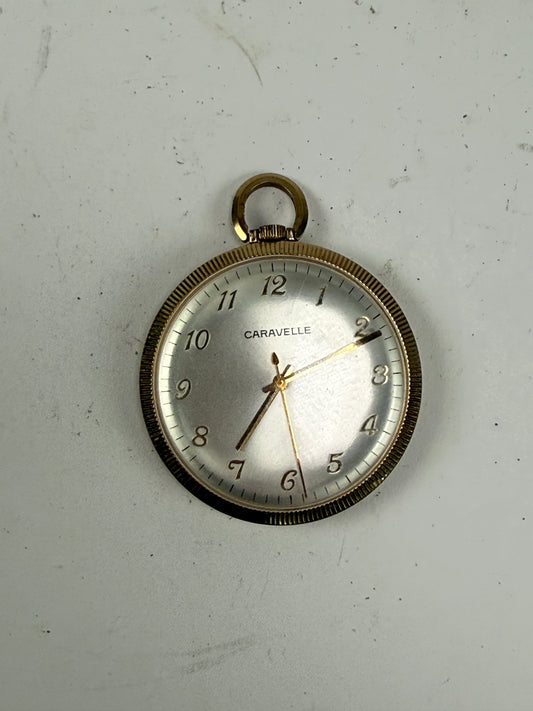 Vintage Caravelle Gold Toned Openface Pocket Watch
