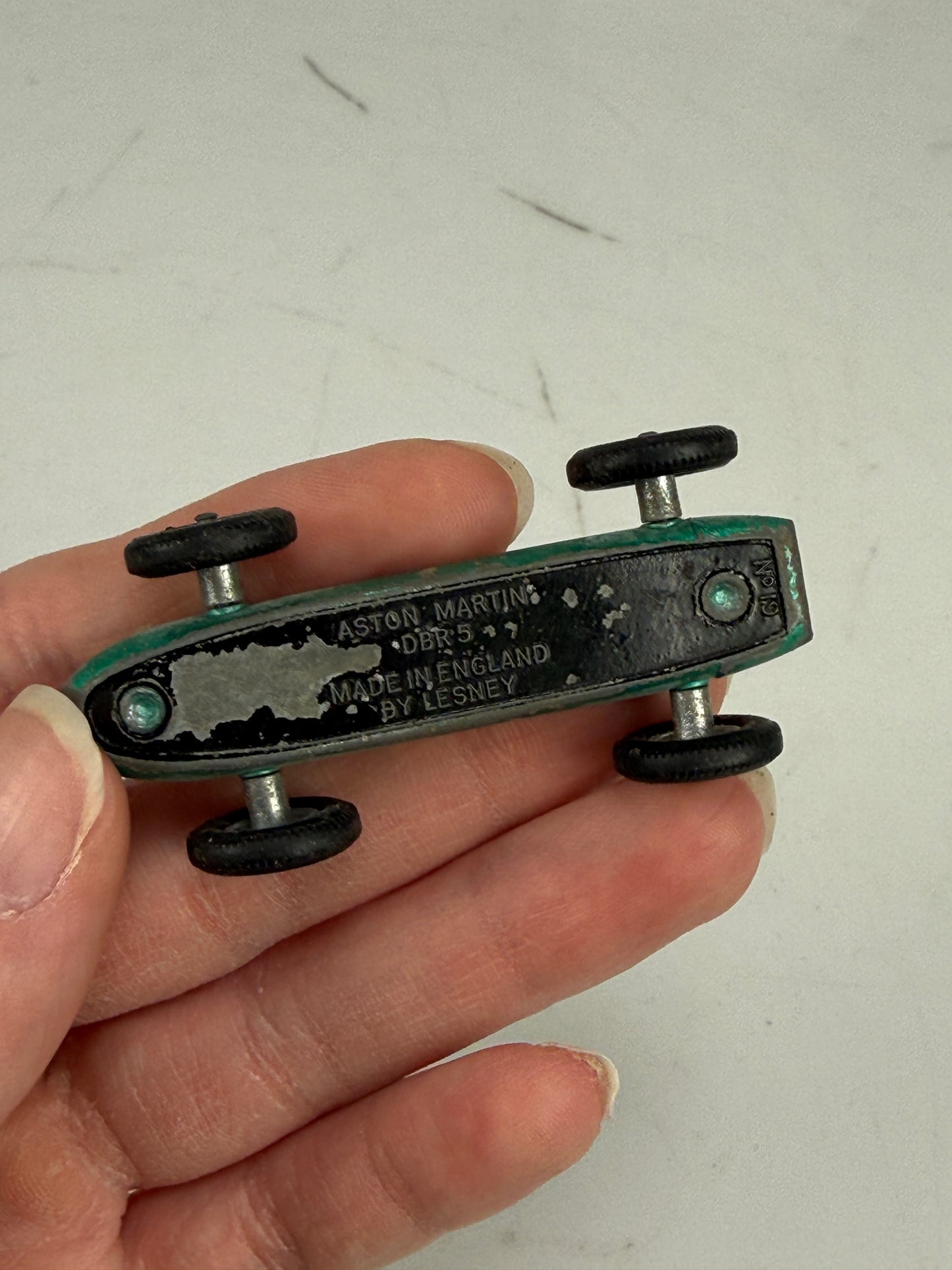 Vintage Lesney Matchbox #19 ASTON MARTIN DBR5 Race Car - NO DRIVER