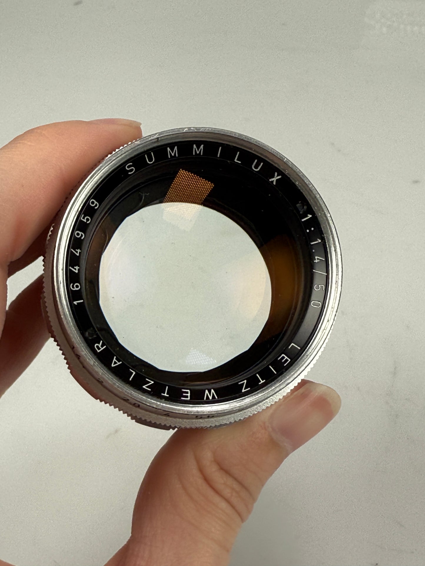 LEITZ Leica Summilux M 50mm F1.4 E43 Chrome Lens V1 version 1 Scalloped