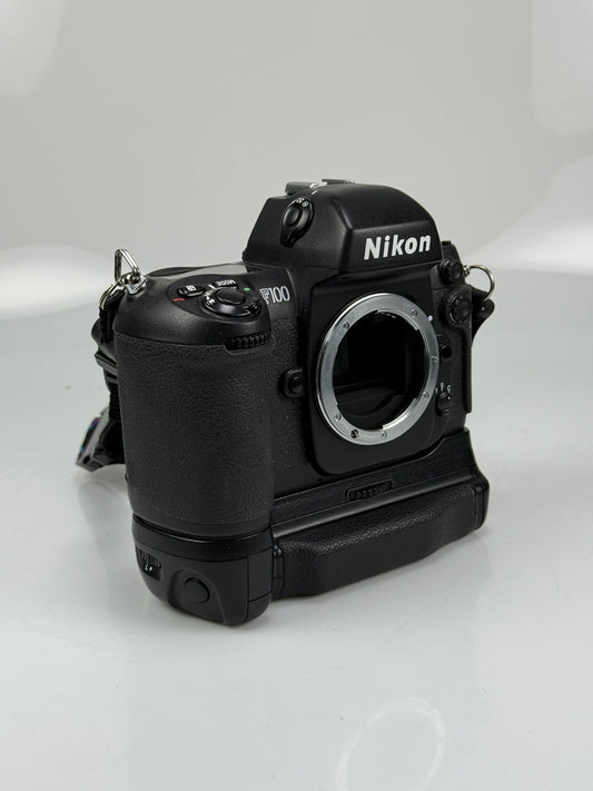 Nikon F100 35mm SLR Film Camera Black Body with MB-15 grip
