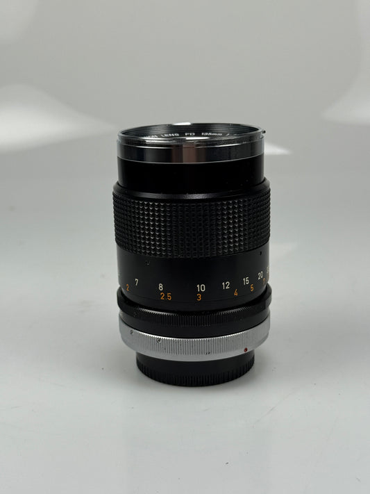 Canon FD 135mm f3.5 Lens chrome nose