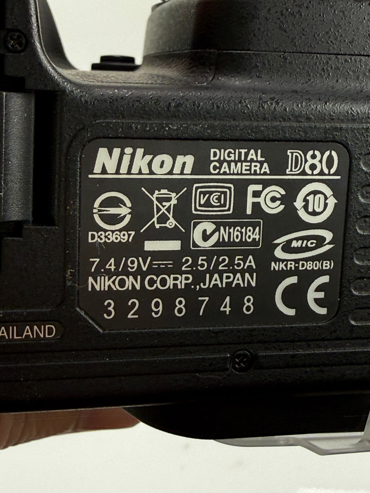 Nikon Model D80 Digital SLR Camera 10.2MP Body Only