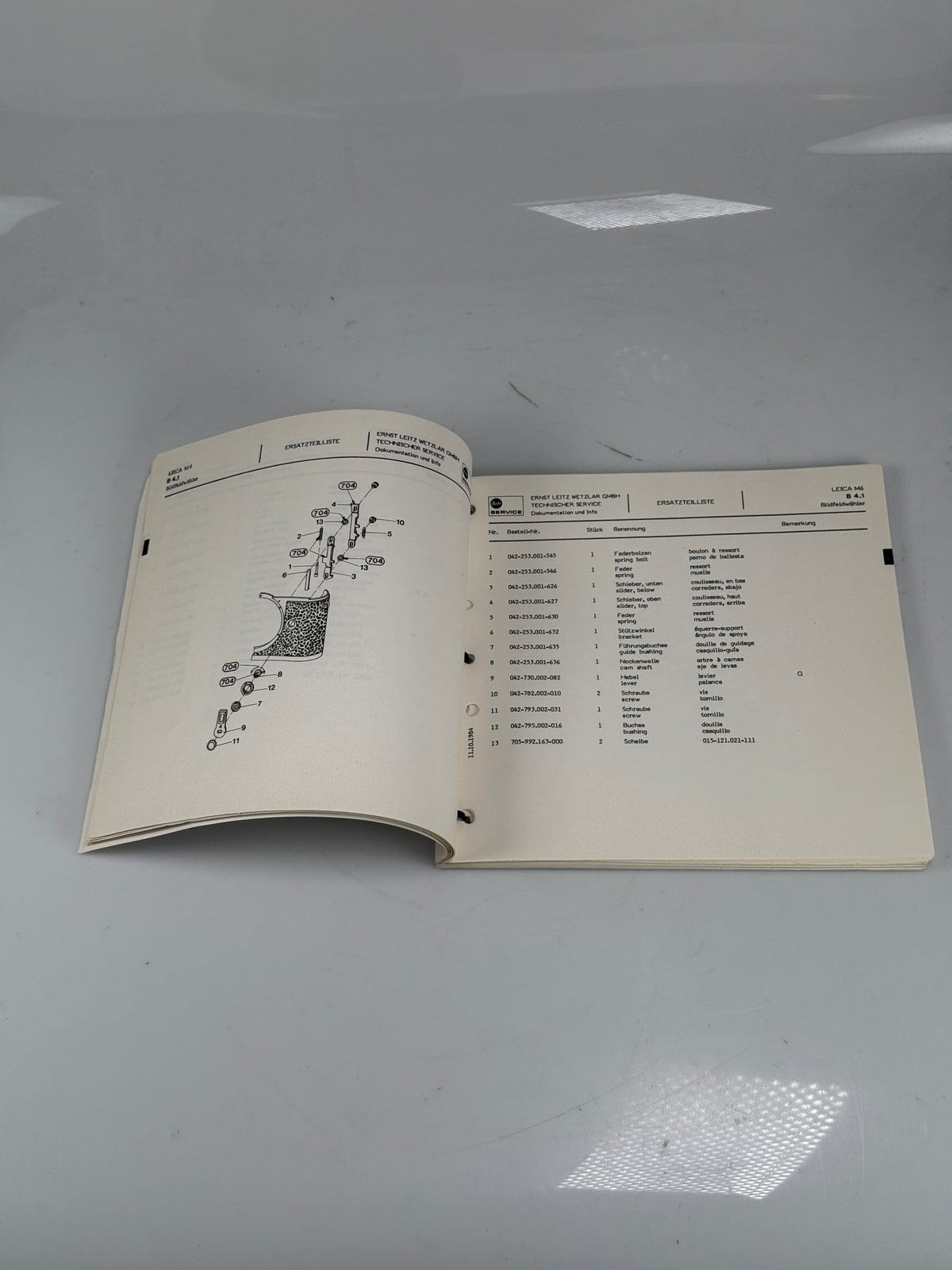 Original Leica M6 Service instructions camera Repair Manual RARE