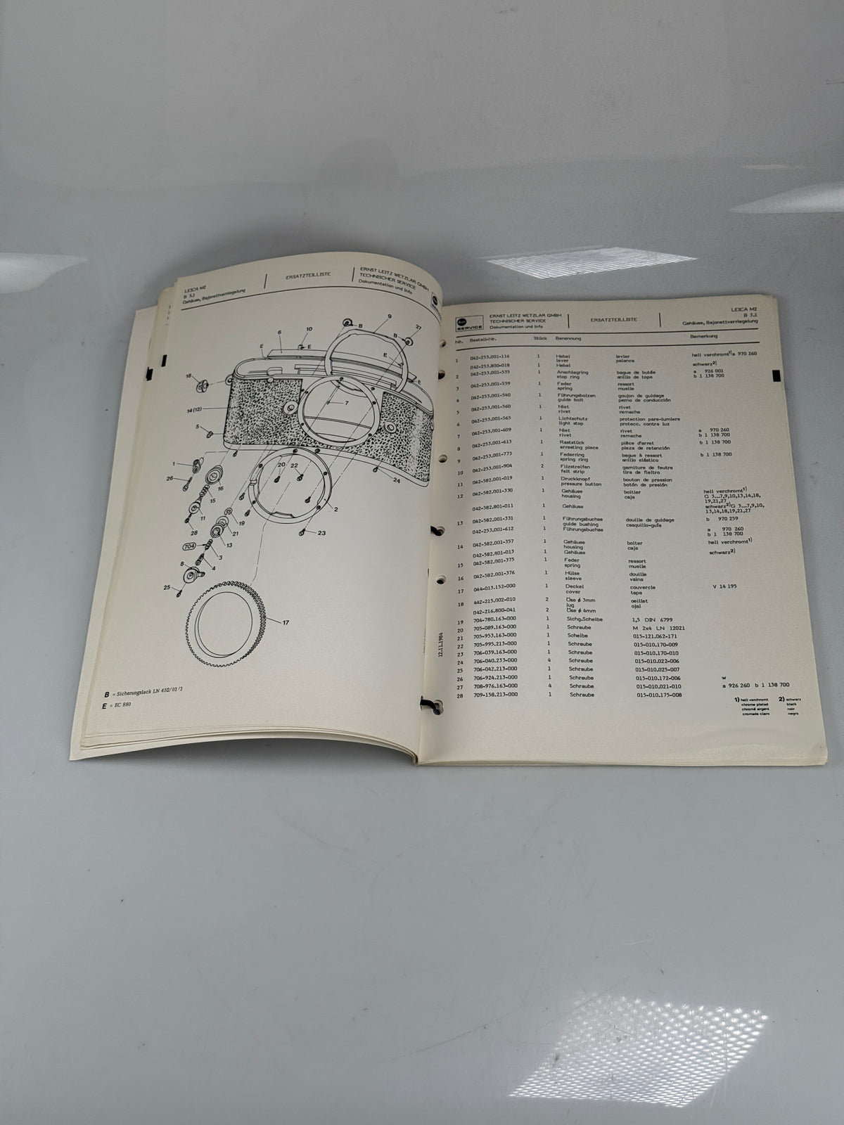 Original Leica M2 Service instructions camera Repair Manual RARE