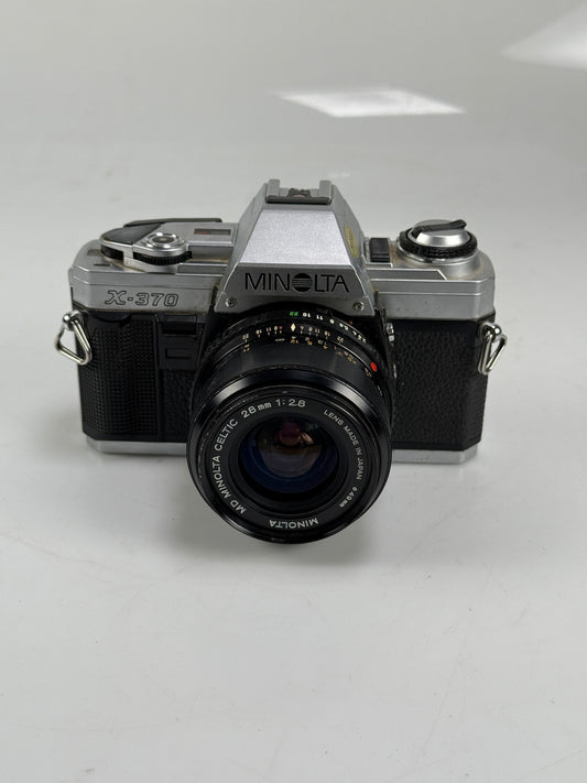 Minolta X-370 35mm SLR Film Camera w/ Celtic 28mm f2.8