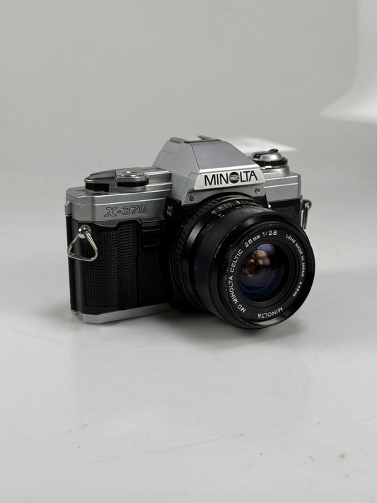 Minolta X-370 35mm SLR Film Camera w/ Celtic 28mm f2.8