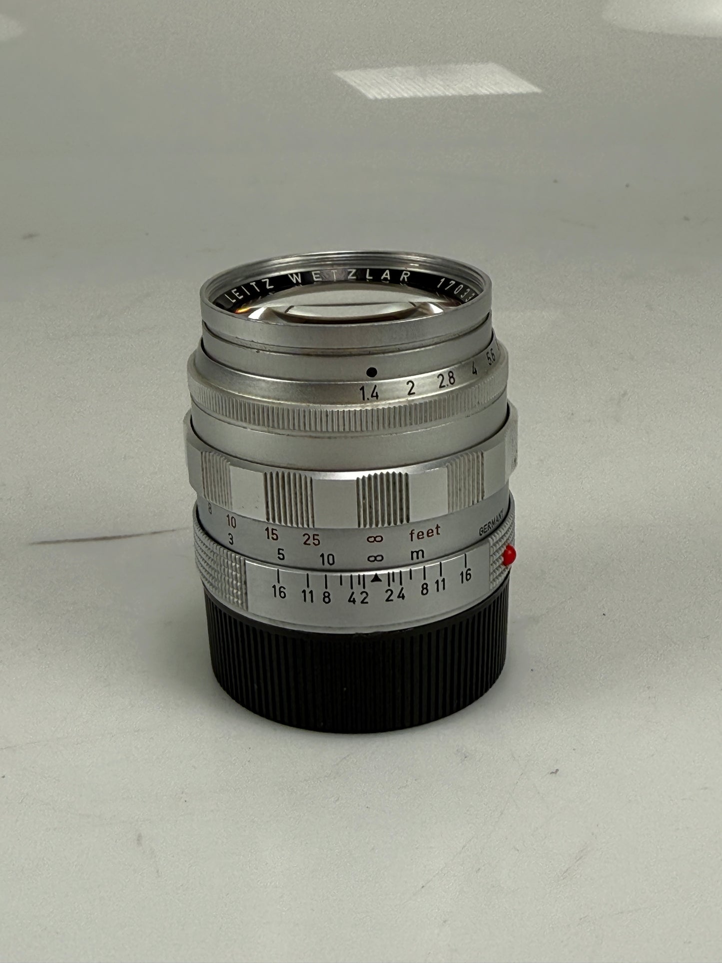 LEITZ Leica Summilux M 50mm F1.4 E43 Chrome Lens V1 version 1 Scalloped