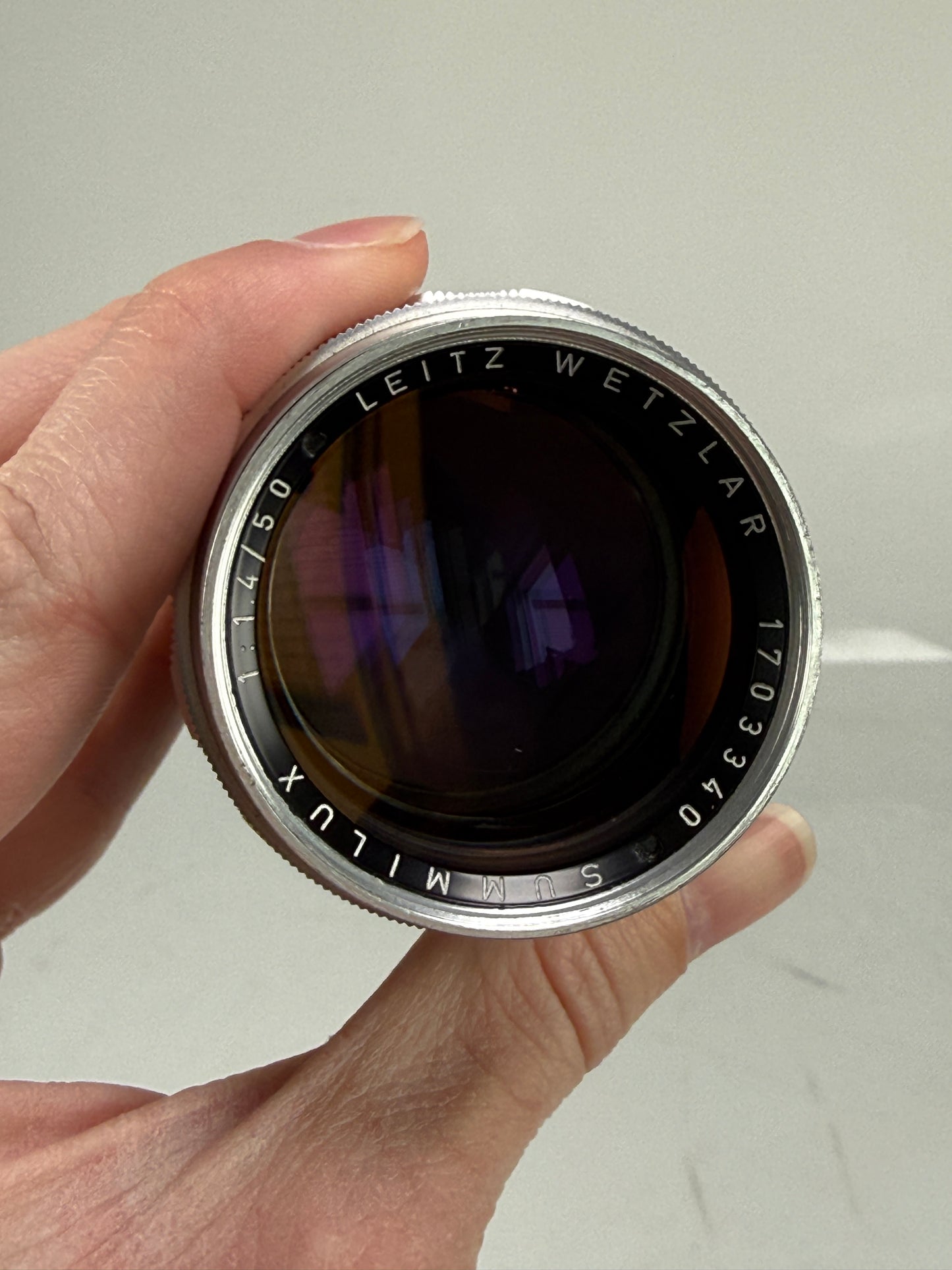 LEITZ Leica Summilux M 50mm F1.4 E43 Chrome Lens V1 version 1 Scalloped