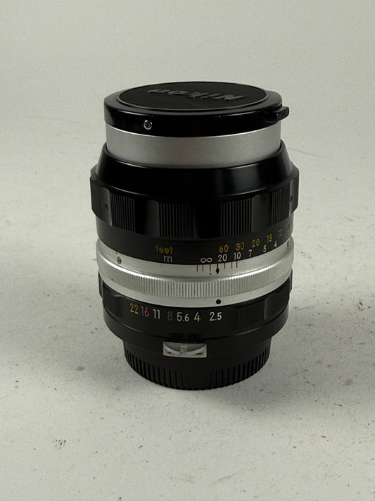 Nikon Nikkor P 105mm f2.5 Non Ai Prime Manual Focus Portrait Lens w/ hood