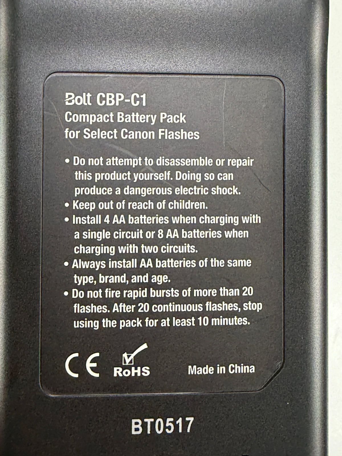Bolt CBP C1 Compact Battery Pack For Canon Speedlites