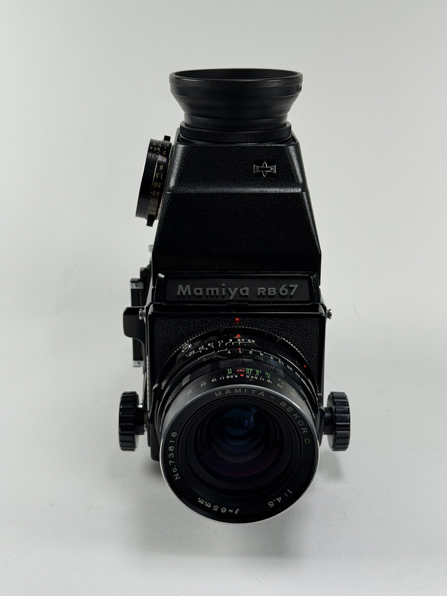 Mamiya RB67 with 65mm f4.5 Mamiya-Sekor C and 120 film back