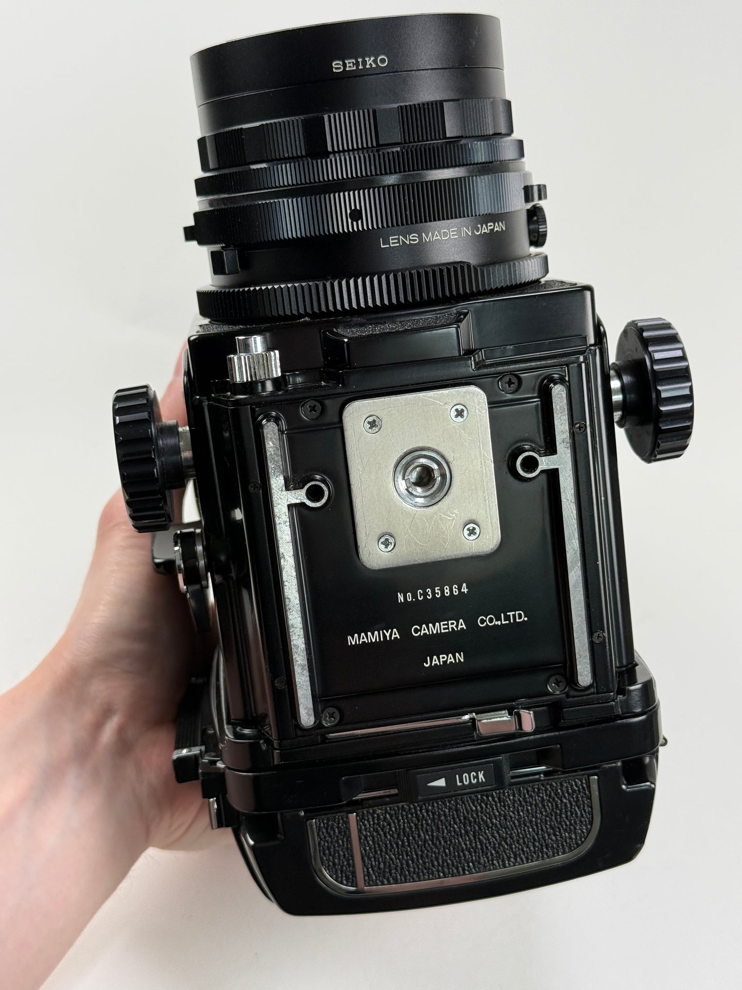 Mamiya RB67 with 65mm f4.5 Mamiya-Sekor C and 120 film back
