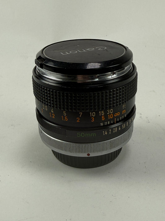 Canon FD 50mm f1.4 MF prime Lens Chrome Nose