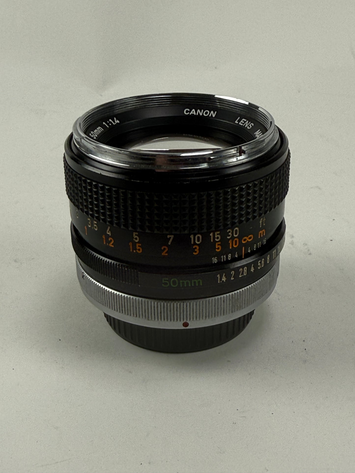 Canon FD 50mm f1.4 MF prime Lens Chrome Nose