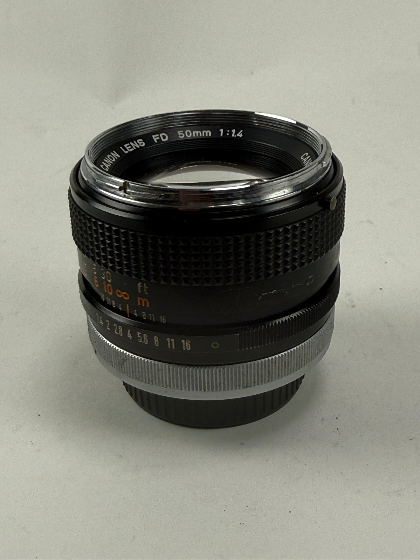 Canon FD 50mm f1.4 MF prime Lens Chrome Nose