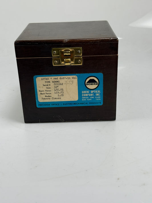C.P. GOERZ 19 IN INCH F11 ARTAR APOCHROMAT RED DOT Barrel Lens