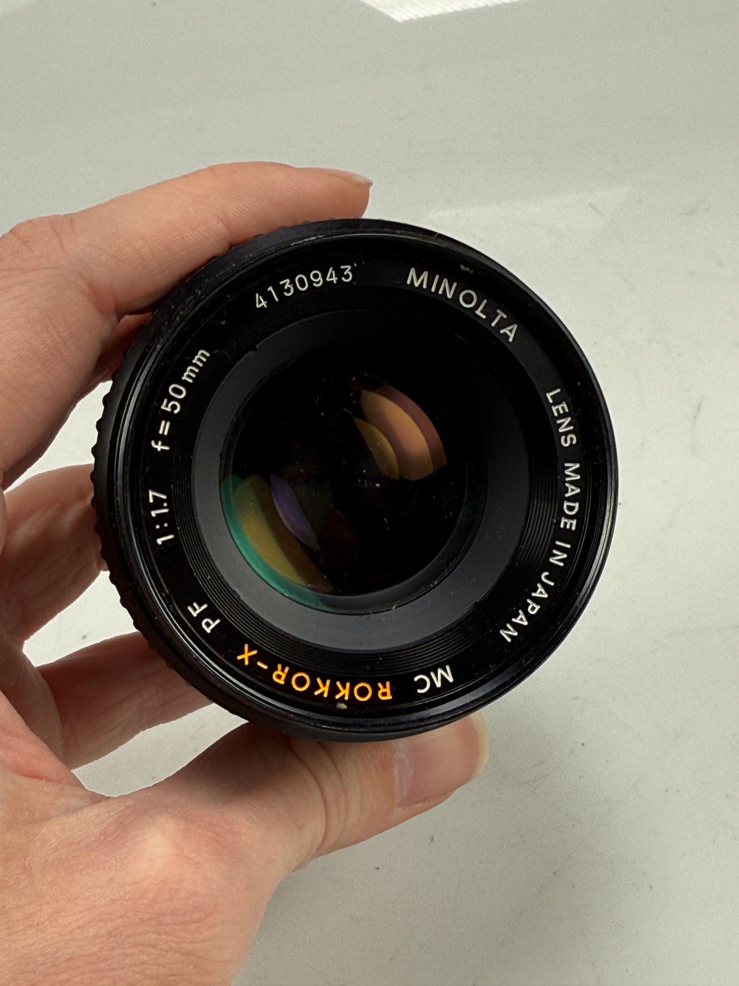 MINOLTA MD Rokkor-X 50mm F1.7 Standard MF Prime lens