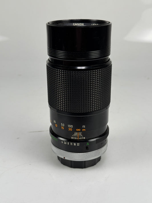 Canon FD 200mm f4 S.S.C. Telephoto Zoom Camera Lens