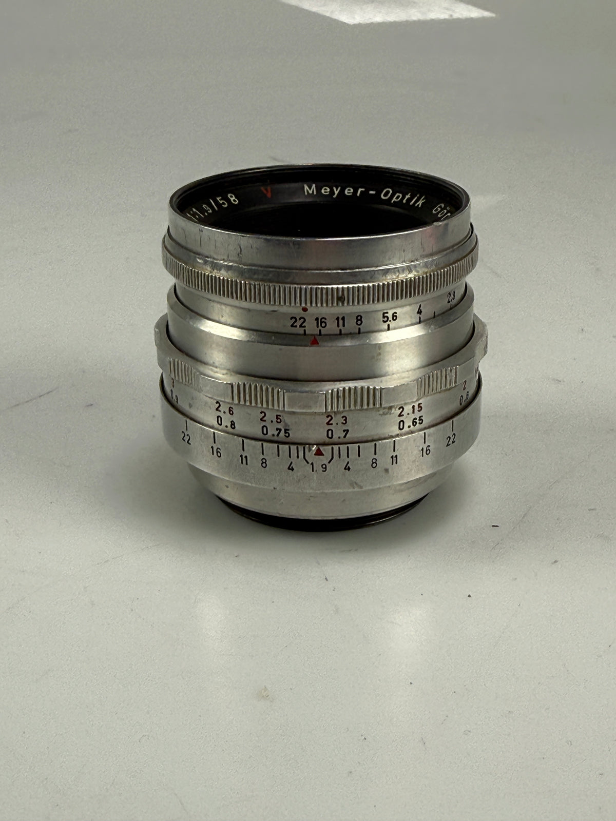 Meyer Optic PRIMOPLAN "RED V" 58mm f1.9 SILVER - M42 mount