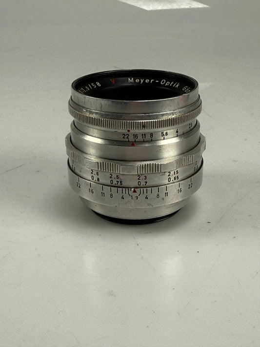 Meyer Optic PRIMOPLAN "RED V" 58mm f1.9 SILVER - M42 mount