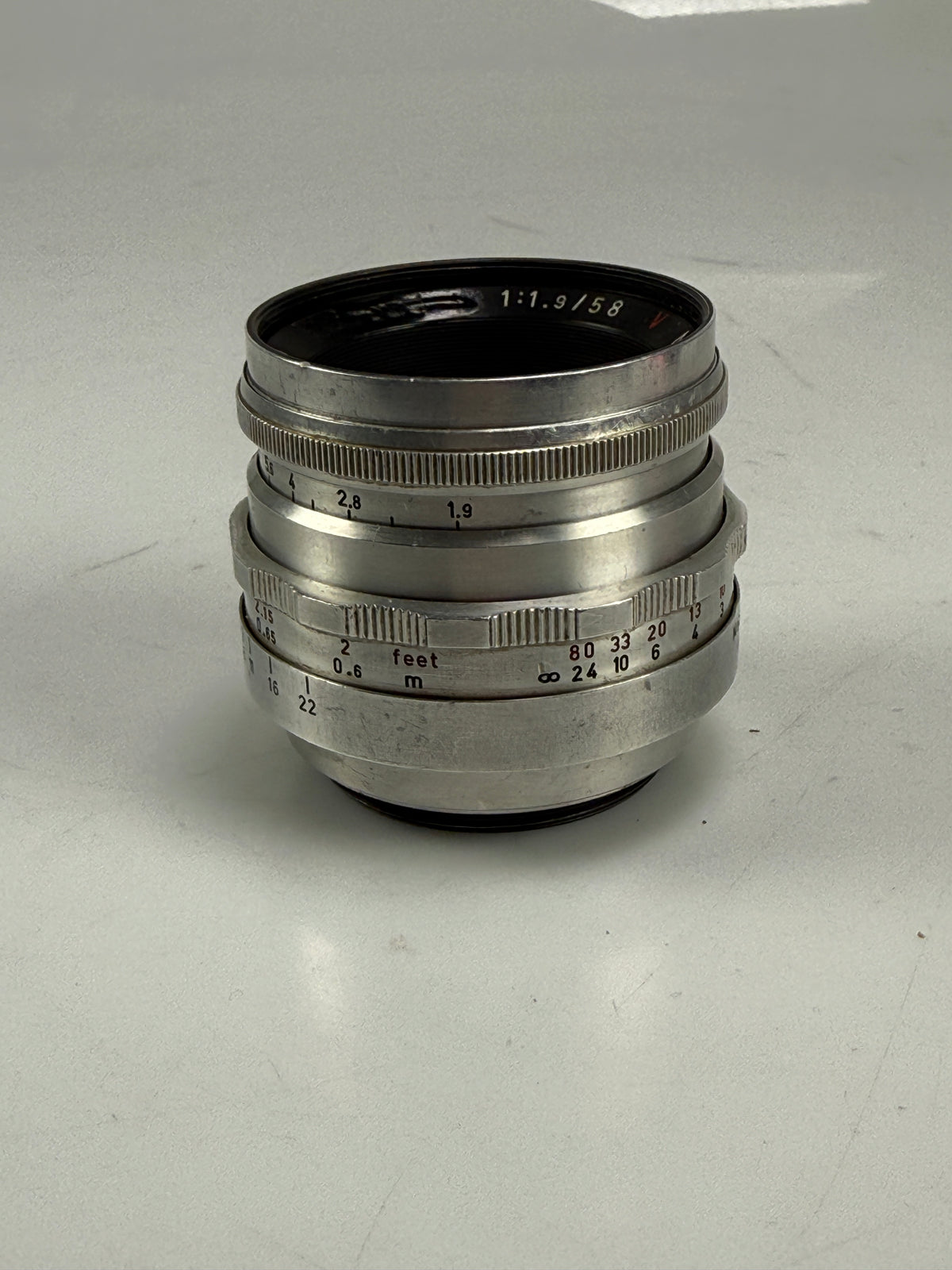 Meyer Optic PRIMOPLAN "RED V" 58mm f1.9 SILVER - M42 mount